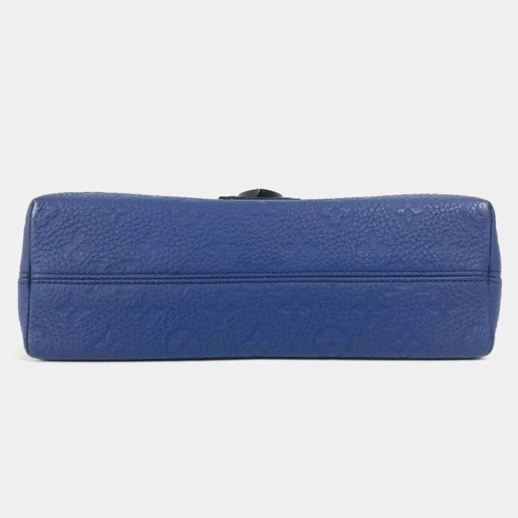 Pre Owned Louis Vuitton Blue Taurillon Leather Monogram S-Cape Messenger Bag