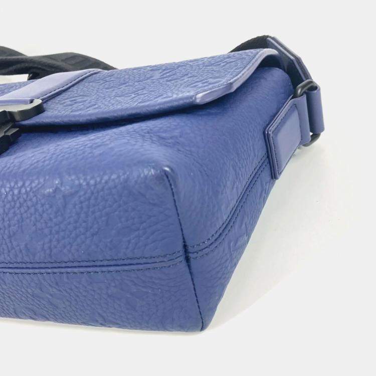 Pre Owned Louis Vuitton Blue Taurillon Leather Monogram S-Cape Messenger Bag