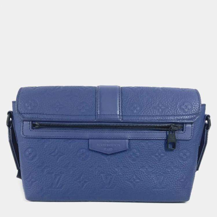 Pre Owned Louis Vuitton Blue Taurillon Leather Monogram S-Cape Messenger Bag