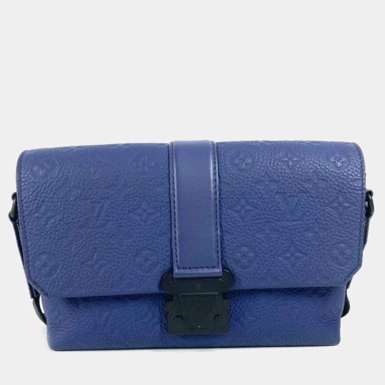 Pre Owned Louis Vuitton Blue Taurillon Leather Monogram S-Cape Messenger Bag