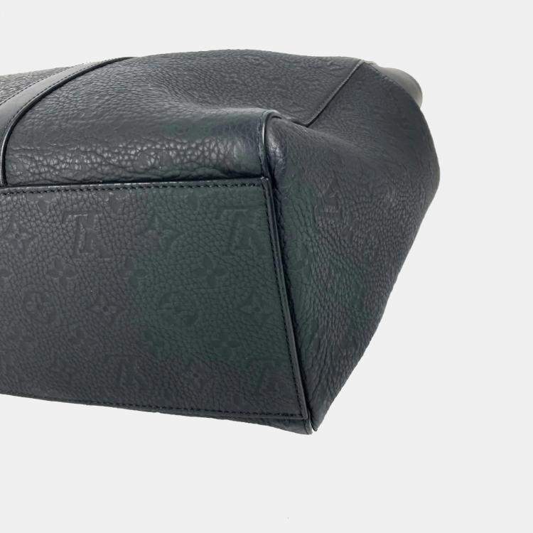 Pre Owned Louis Vuitton Black Taurillon Leather Monogram Sac Plat 24H Tote Bag