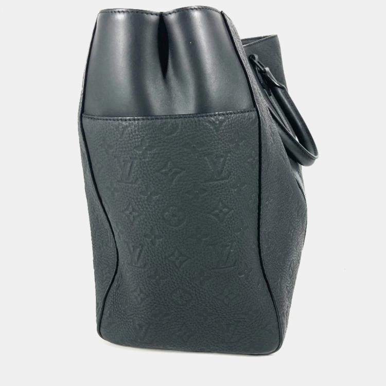 Pre Owned Louis Vuitton Black Taurillon Leather Monogram Sac Plat 24H Tote Bag