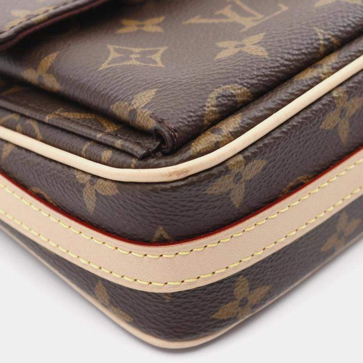 Pre Owned Louis Vuitton Brown Coated Canvas Vivacite Shoulder Bag