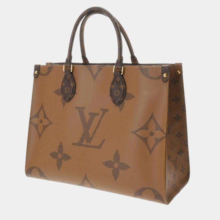 Pre Owned Louis Vuitton Brown Monogram Canvas Reverse OnTheGo MM Handbag