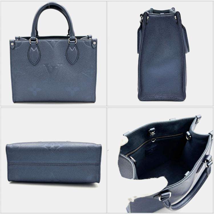 Pre Owned Louis Vuitton Metallic Blue Leather Monogram Empreinte OnTheGo PM Handbag