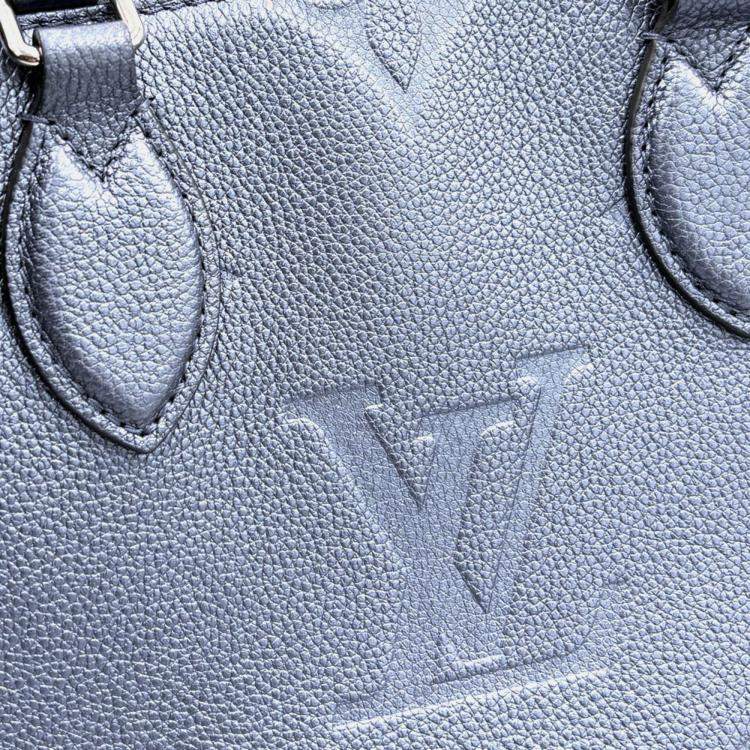 Pre Owned Louis Vuitton Metallic Blue Leather Monogram Empreinte OnTheGo PM Handbag