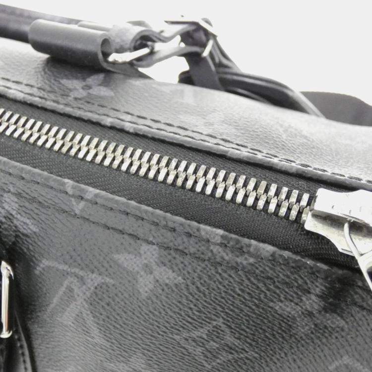 Pre Owned Louis Vuitton Monogram Eclipse Keepall Bandouliere 35 Boston Bag