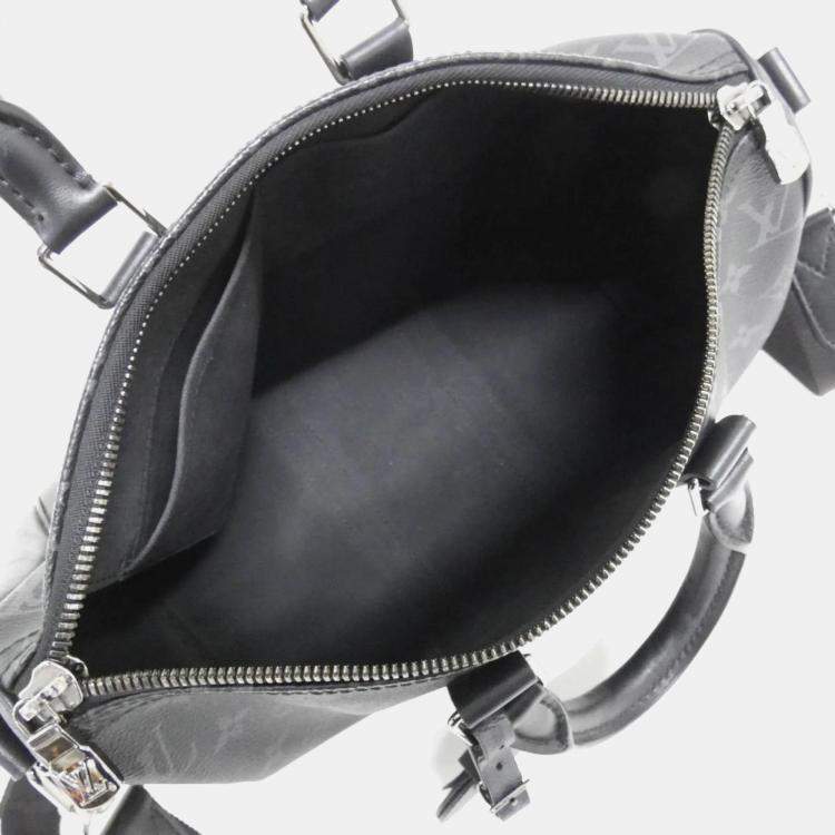 Pre Owned Louis Vuitton Monogram Eclipse Keepall Bandouliere 35 Boston Bag