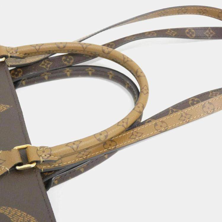 Pre Owned Louis Vuitton Brown Coated Canvas Monogram Giant On-The-Go GM Handbag