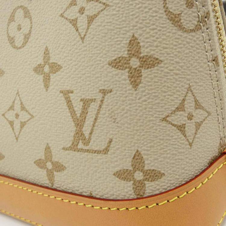Pre Owned Louis Vuitton Beige Monogram Monopanam LV Street Sign Alma BB Handbag