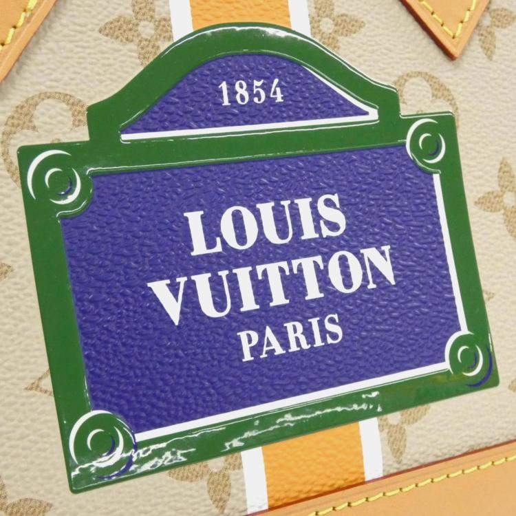 Pre Owned Louis Vuitton Beige Monogram Monopanam LV Street Sign Alma BB Handbag
