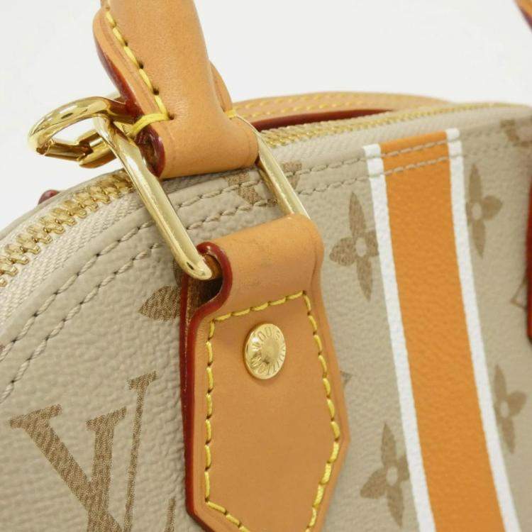 Pre Owned Louis Vuitton Beige Monogram Monopanam LV Street Sign Alma BB Handbag