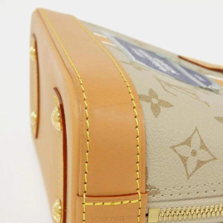 Pre Owned Louis Vuitton Beige Monogram Monopanam LV Street Sign Alma BB Handbag