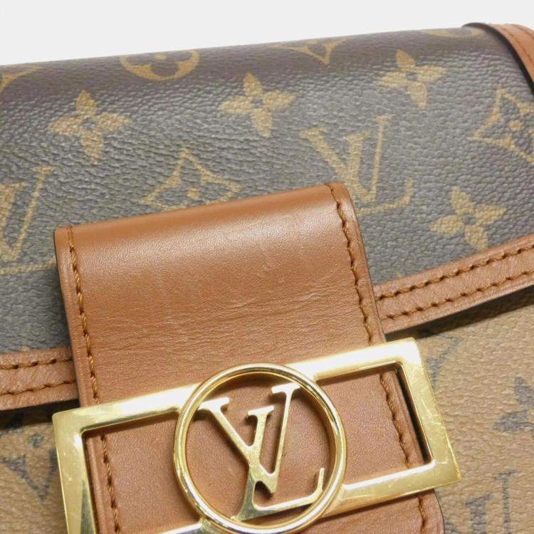 Pre Owned Louis Vuitton Brown Monogram Reverse Dauphine Mini Shoulder Bag