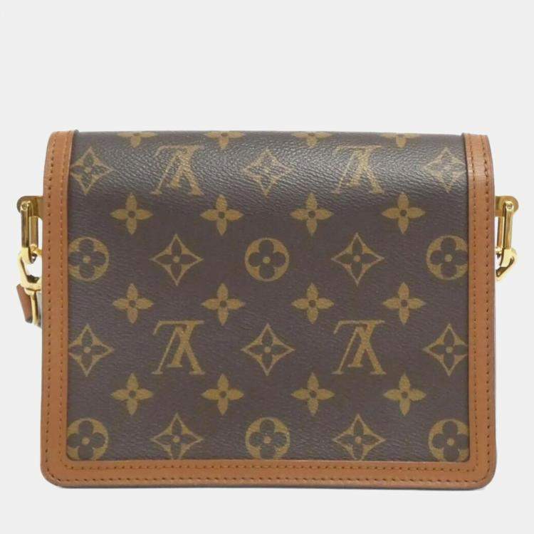 Pre Owned Louis Vuitton Brown Monogram Reverse Dauphine Mini Shoulder Bag