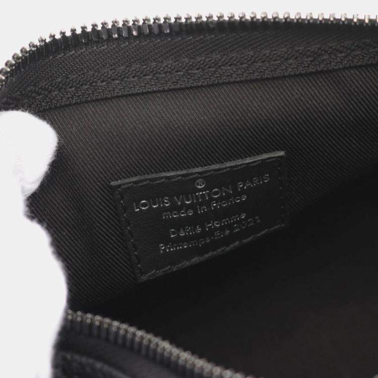 مملوكة مسبقًا Louis Vuitton Black Leather with Limited Edition Distorted Damier XS Keepall Bandouliere Bag 
