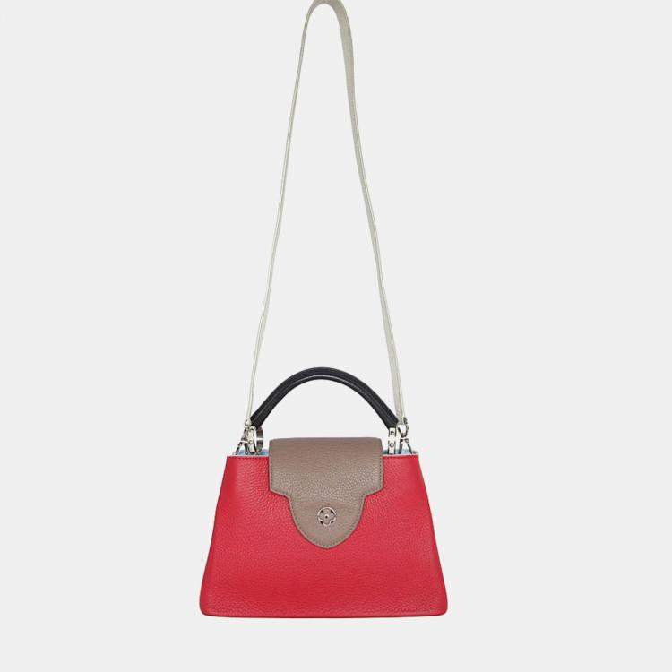 Pre Owned Louis Vuitton Tricolor Leather Capucines PM Shoulder Bag 