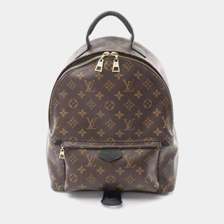 Pre Owned Louis Vuitton Brown Coated Canvas Leather Monogram Palm Springs Backpack 