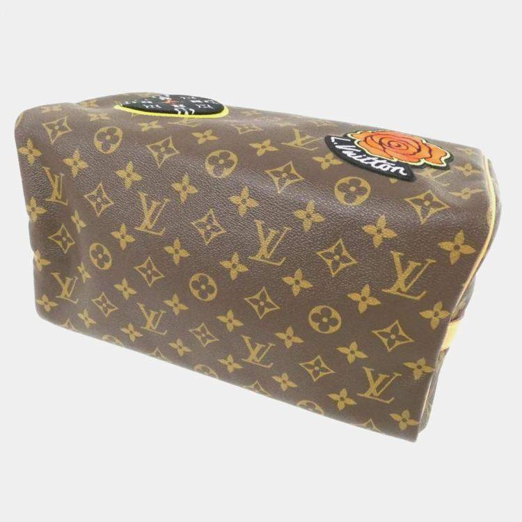 Pre Owned Louis Vuitton Brown Monogram Speedy Bandouliere 30 Boston Bag