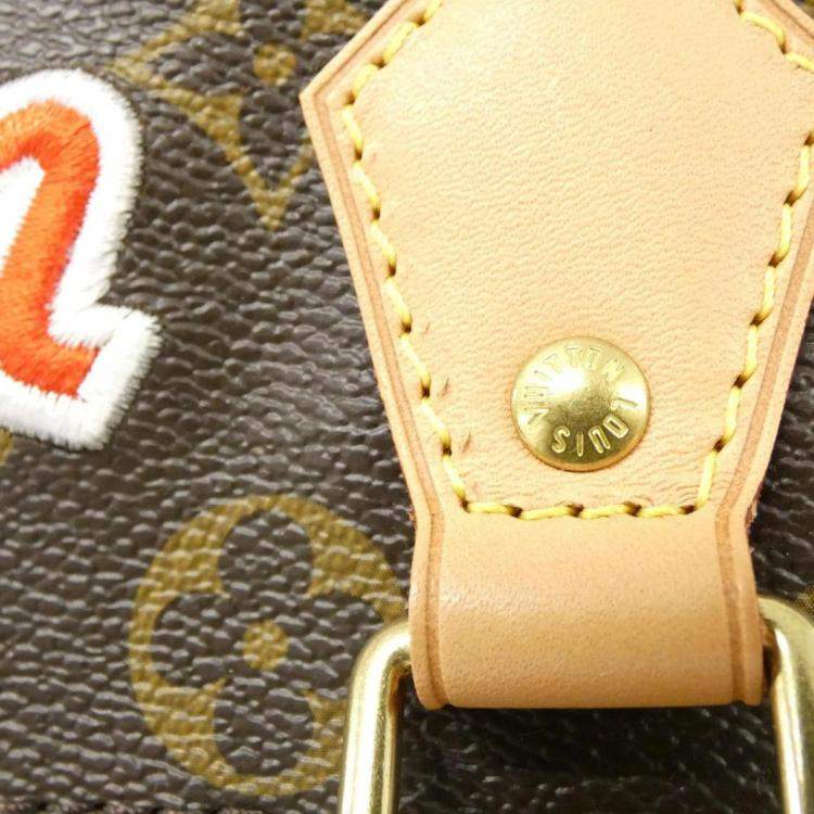 Pre Owned Louis Vuitton Brown Monogram Speedy Bandouliere 30 Boston Bag