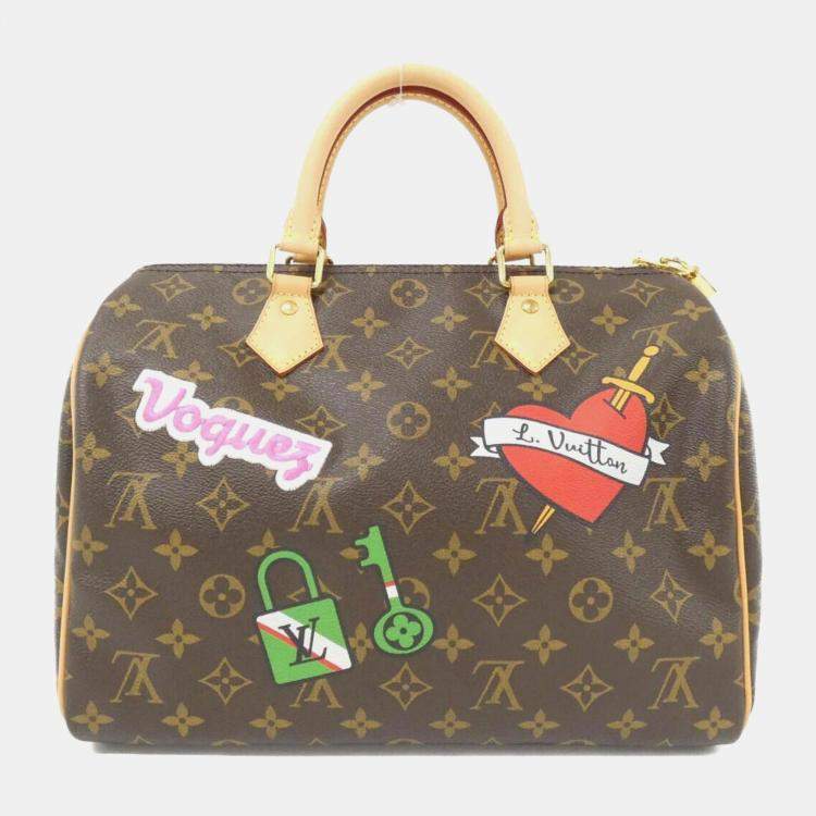 Pre Owned Louis Vuitton Brown Monogram Speedy Bandouliere 30 Boston Bag