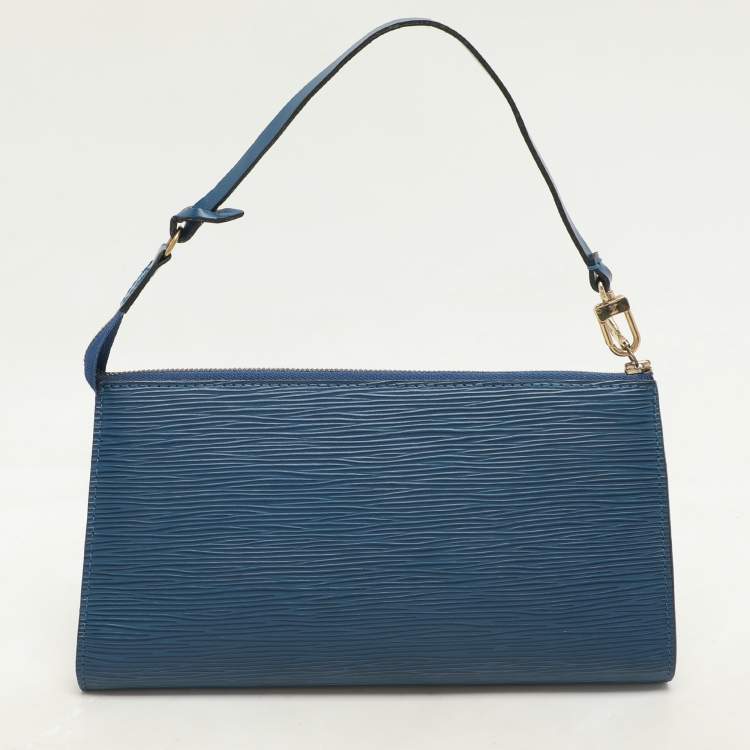 Pre Owned Louis Vuitton Blue Epi Leather Pochette Accessories