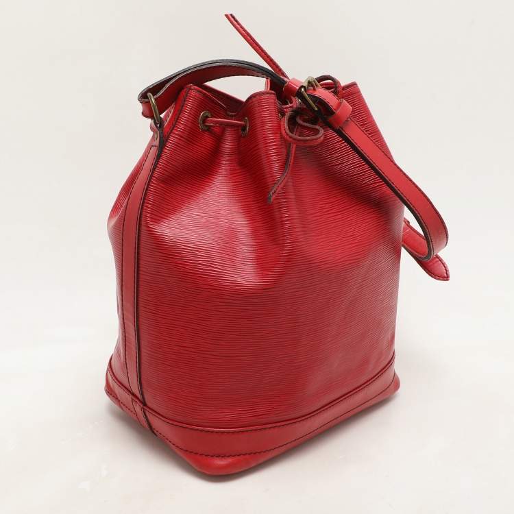 Pre Owned Louis Vuitton Red Epi Leather Noe Bag