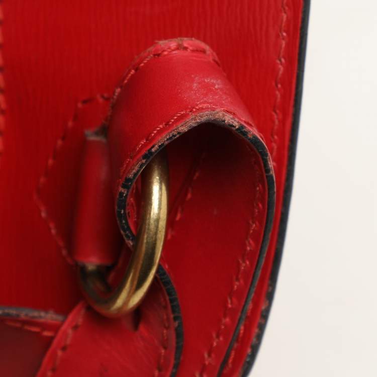 Pre Owned Louis Vuitton Red Epi Leather Cluny Bucket Bag