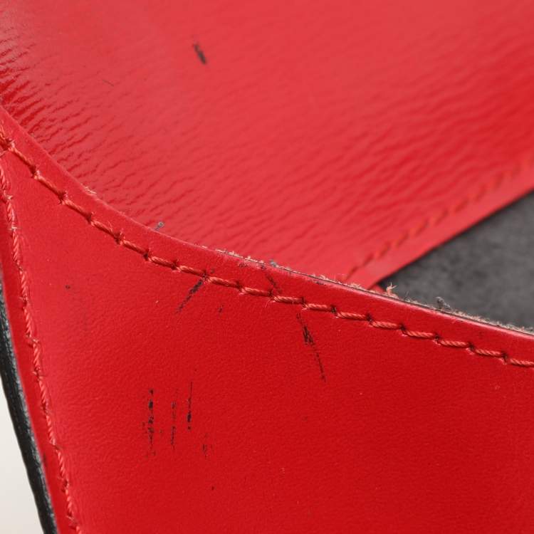 Pre Owned Louis Vuitton Red Epi Leather Cluny Bucket Bag