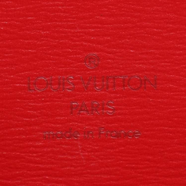 Pre Owned Louis Vuitton Red Epi Leather Cluny Bucket Bag