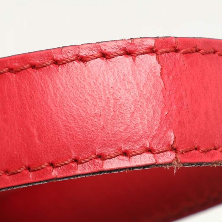 Pre Owned Louis Vuitton Red Epi Leather Cluny Bucket Bag
