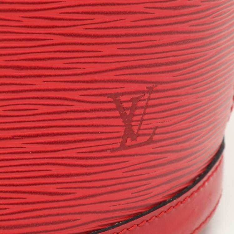 Pre Owned Louis Vuitton Red Epi Leather Cluny Bucket Bag