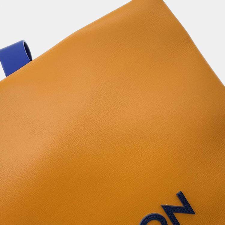 Pre Owned Louis Vuitton Saffron Leather Shopper Tote MM Bag
