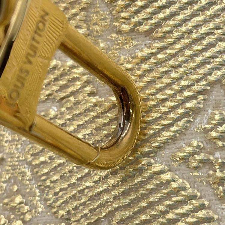 Pre Owned Louis Vuitton Loop Gold Monogram Laminated Jacquard Hobo Bag