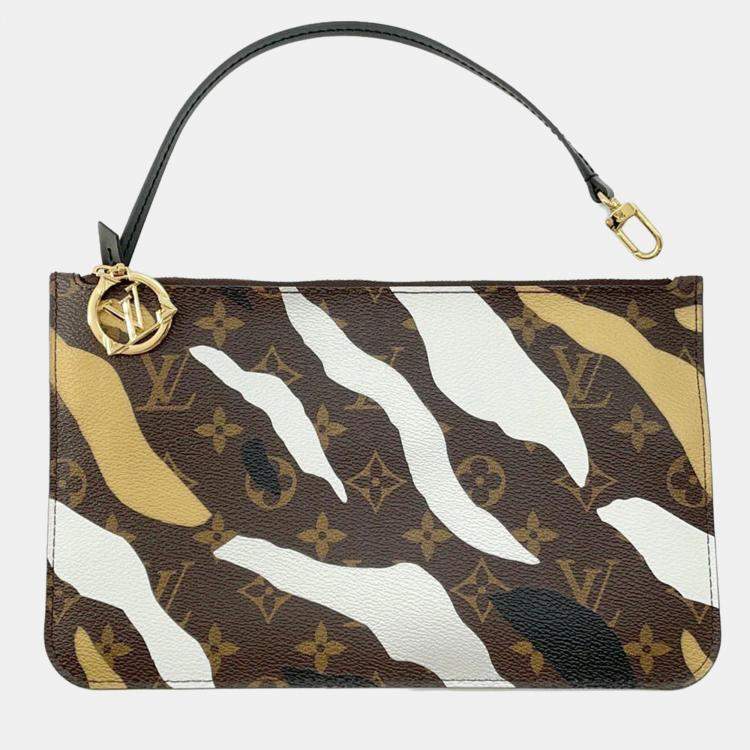 Pre Owned Louis Vuitton Noir/Gold/Silver Monogram Neverfull MM Tote Bag