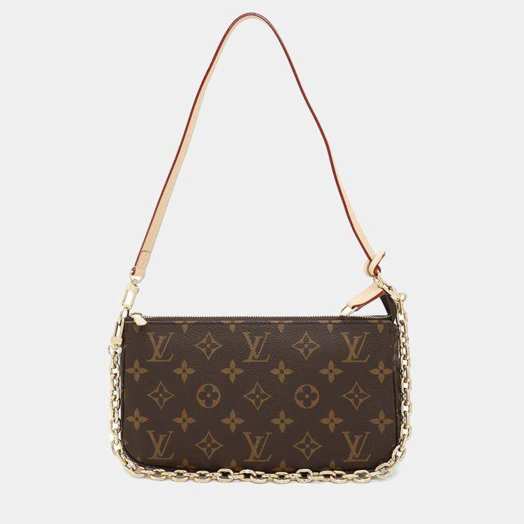 Pre Owned Louis Vuitton Brown Monogram Pochette Accessoires