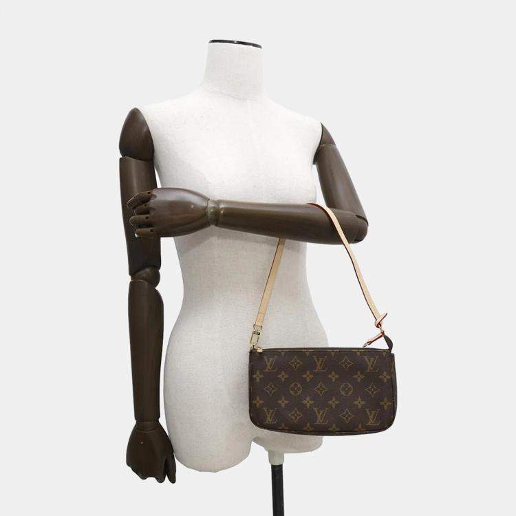 Pre Owned Louis Vuitton Brown Monogram Pochette Accessoires