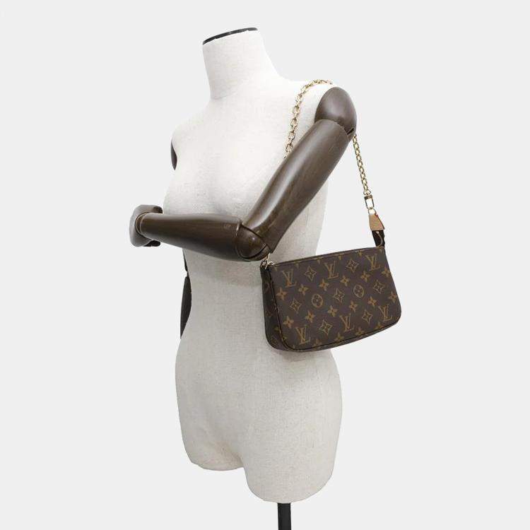 Pre Owned Louis Vuitton Brown Monogram Pochette Accessoires