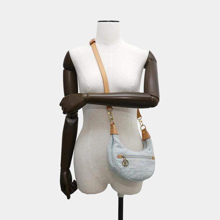 Pre Owned Louis Vuitton Light Blue Monogram Denim Loop Shoulder Bag