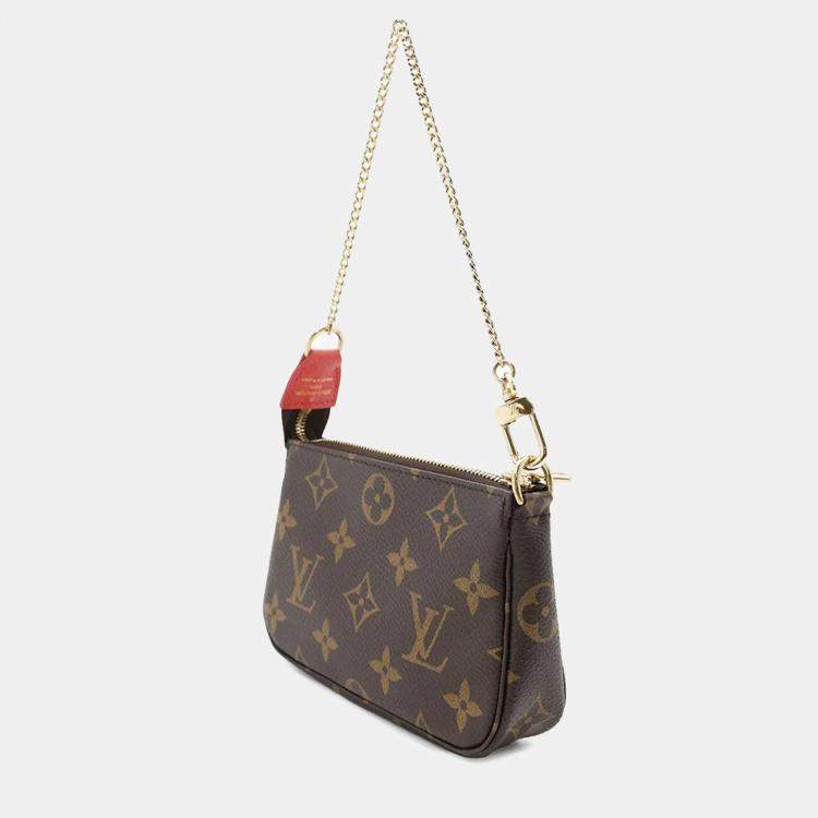 Pre Owned Louis Vuitton Mini Pochette Accessoires Brown Monogram