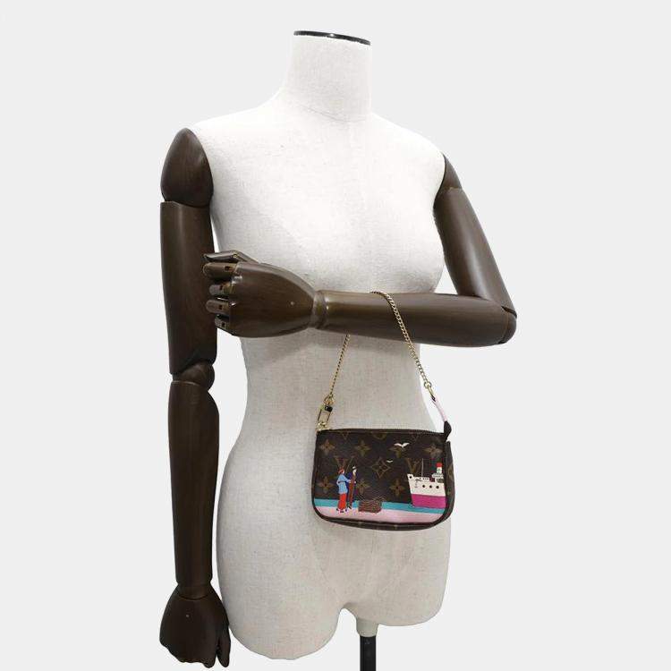 Pre Owned Louis Vuitton Brown/Multicolor Monogram Canvas Mini Pochette Accessoires Atlantic Cruises Shoulder Bag