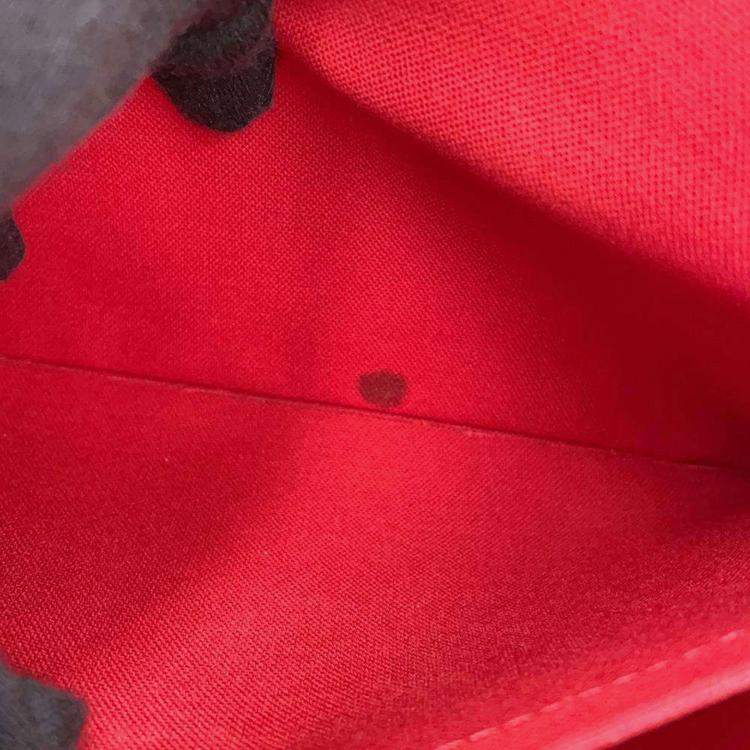 Pre Owned Louis Vuitton Siena Red Damier Ebene Canvas Size Pm