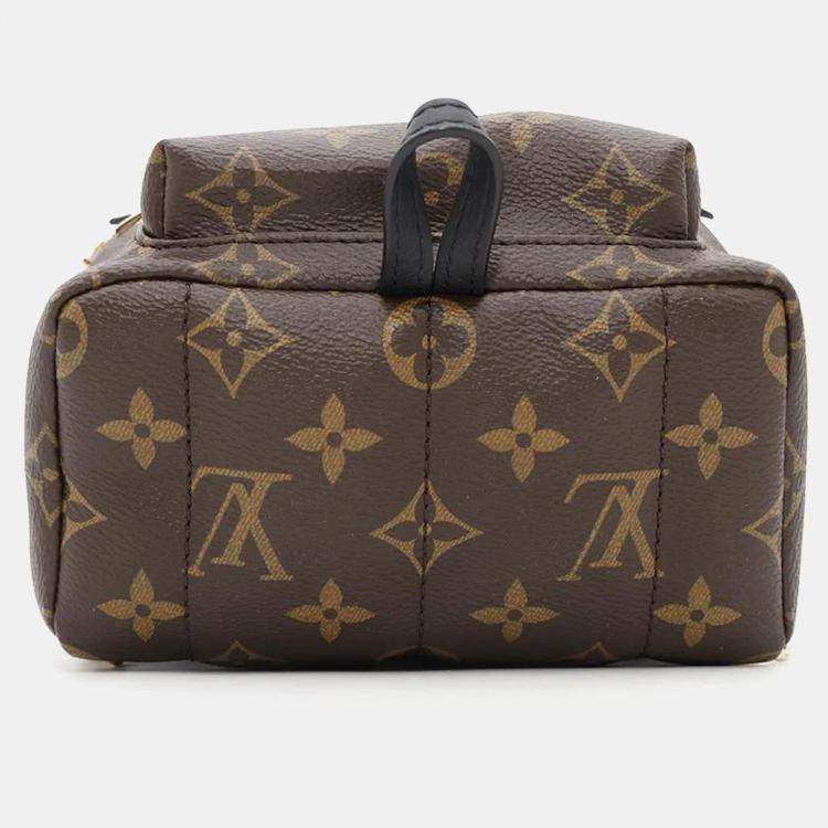 Pre Owned Louis Vuitton Palm Springs Backpack Noir Monogram Size Mini