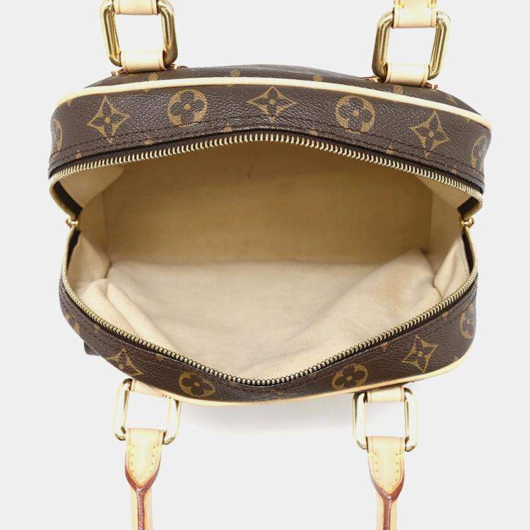 Pre Owned Louis Vuitton Beige Monogram Canvas PM Manhattan Shoulder Bag