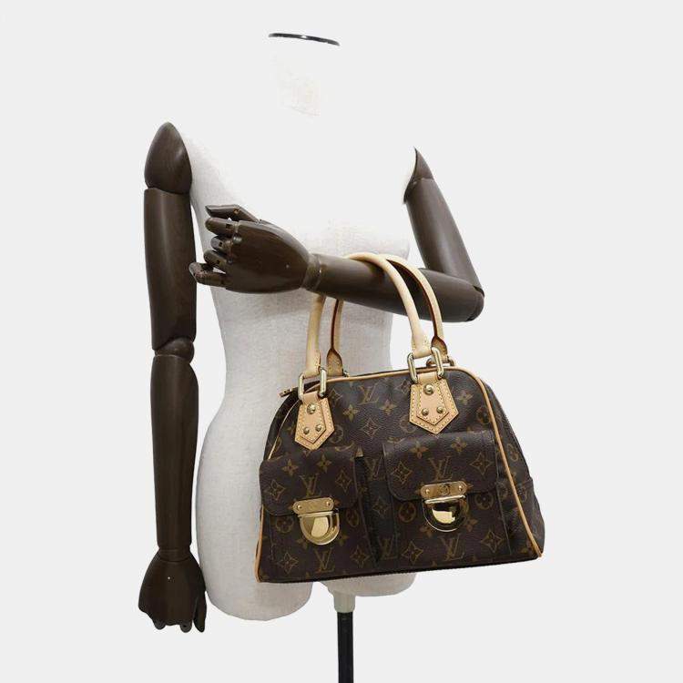 Pre Owned Louis Vuitton Beige Monogram Canvas PM Manhattan Shoulder Bag