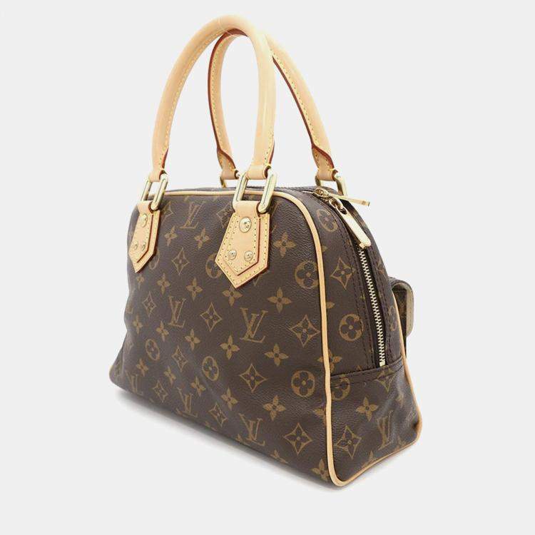 Pre Owned Louis Vuitton Beige Monogram Canvas PM Manhattan Shoulder Bag