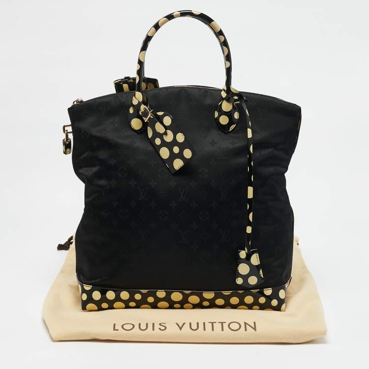 Pre Owned Louis Vuitton x Yayoi Kusama Black Monogram Nylon Vertical Lock It MM Bag