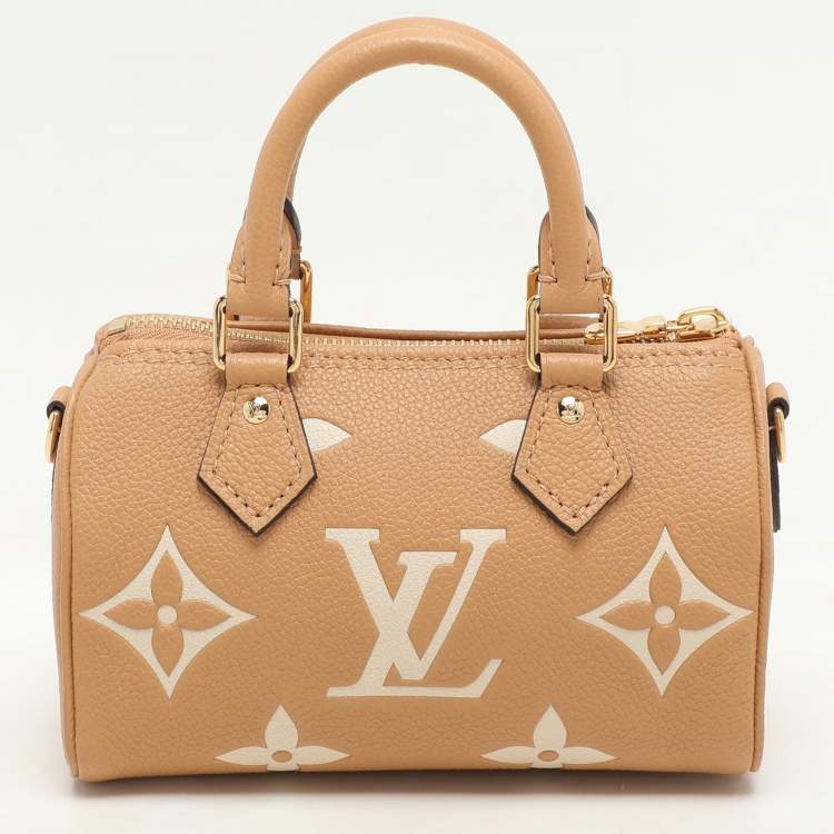 Pre Owned Louis Vuitton Bicolor Giant Monogram Empreinte Leather Nano Speedy Bag