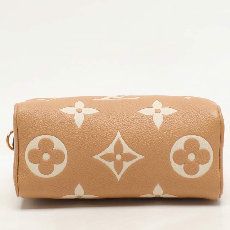 Pre Owned Louis Vuitton Bicolor Giant Monogram Empreinte Leather Nano Speedy Bag