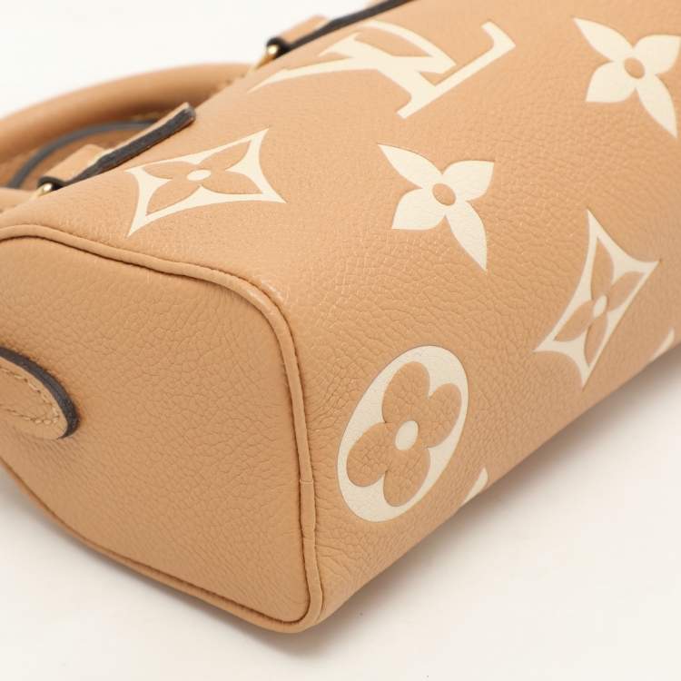 Pre Owned Louis Vuitton Bicolor Giant Monogram Empreinte Leather Nano Speedy Bag
